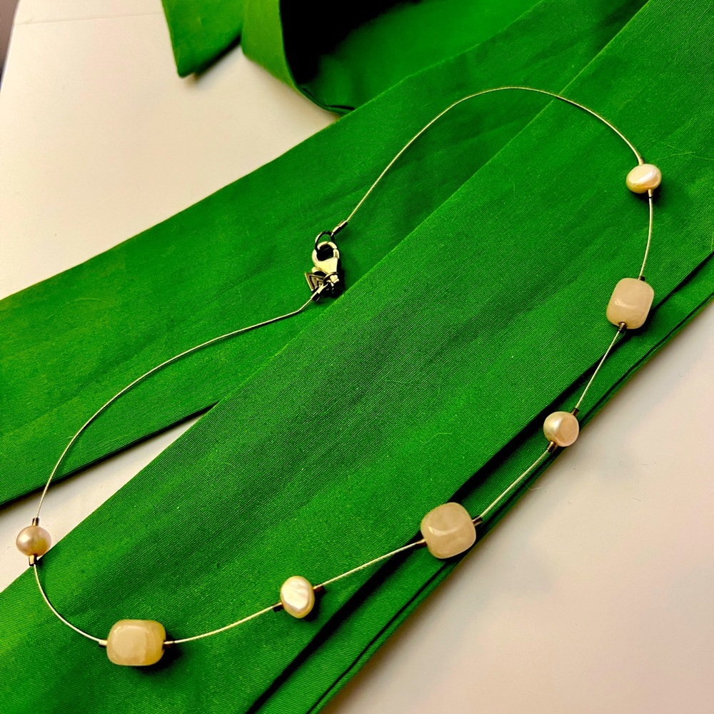 Silpada Rose Quartz and pearl necklace